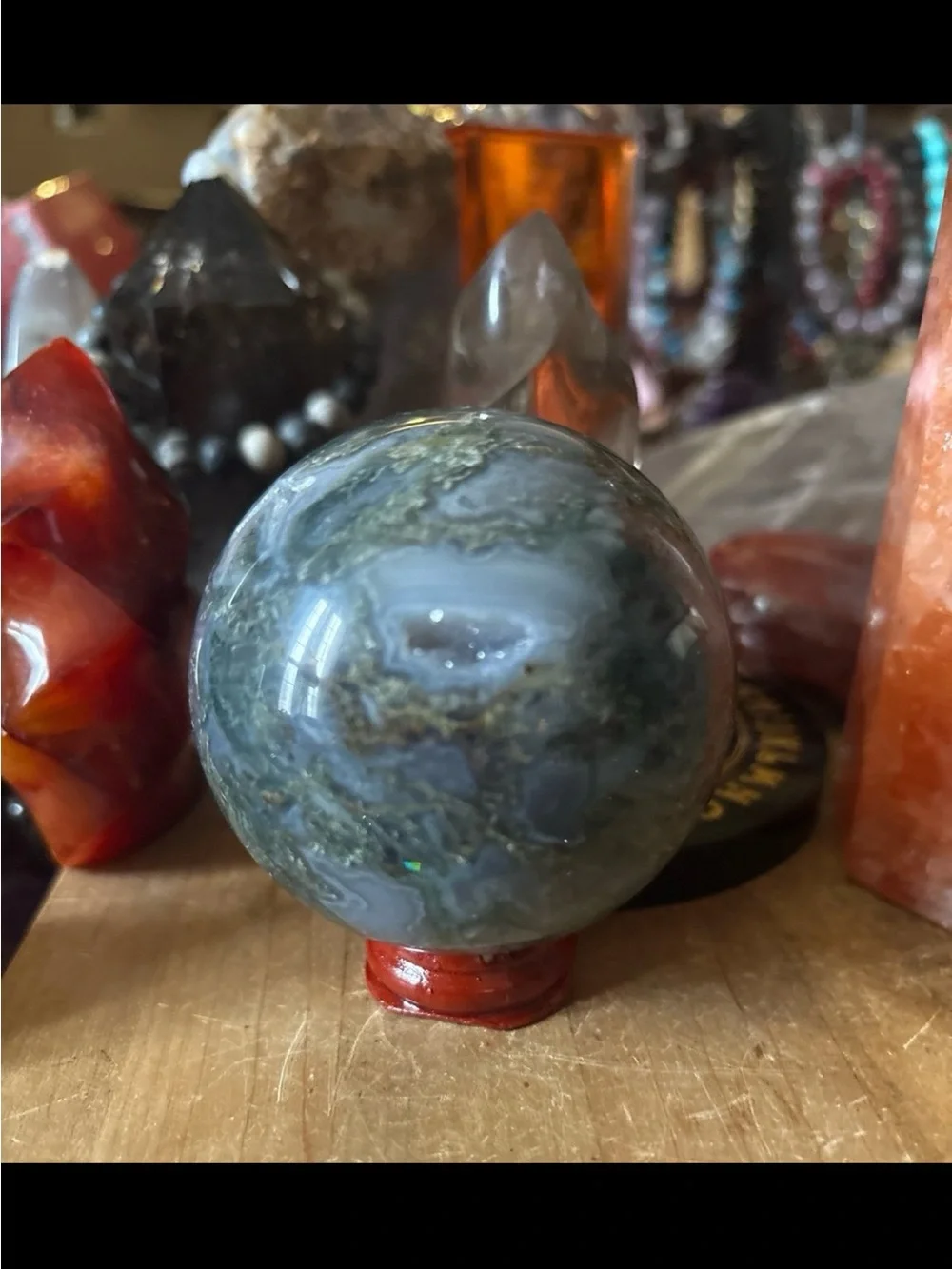 Blue Moss Agate Sphere